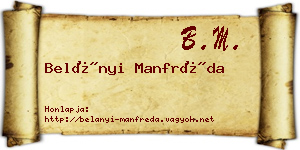 Belányi Manfréda névjegykártya